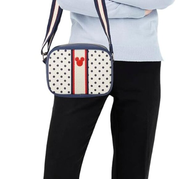 White Disney Mickey Mouse Ears Polka-Dotted 7" Crossbody Bag with Adjustable Str - Picture 7 of 7